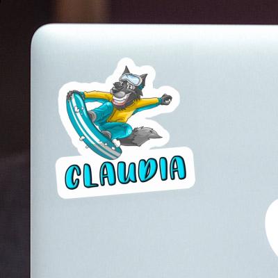 Sticker Claudia Snowboarder Laptop Image