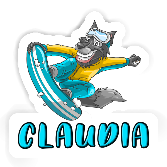 Sticker Claudia Snowboarder Laptop Image