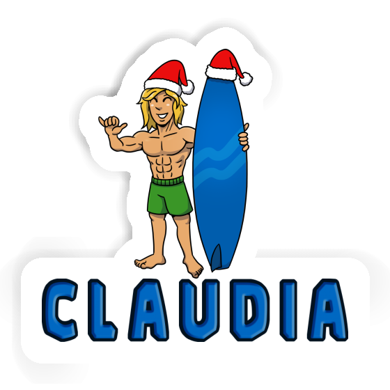 Sticker Christmas Surfer Claudia Laptop Image