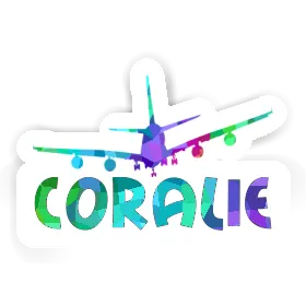 Sticker Coralie Airplane Image