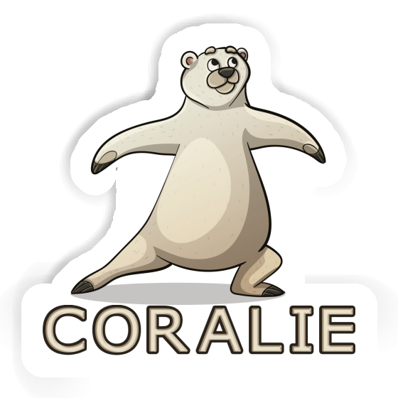 Sticker Yoga Bear Coralie Laptop Image