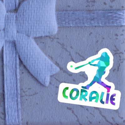 Coralie Sticker Baseball Player Laptop Image