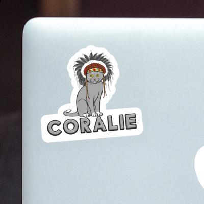 Indianer-Katze Sticker Coralie Notebook Image