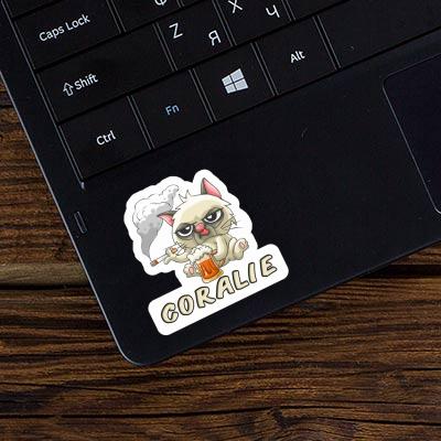 Coralie Sticker Smoking Cat Laptop Image