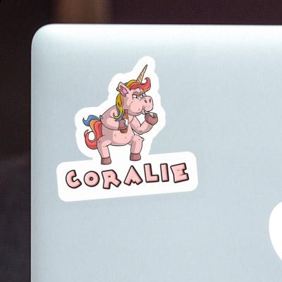 Sticker Smoking Unicorn Coralie Notebook Image