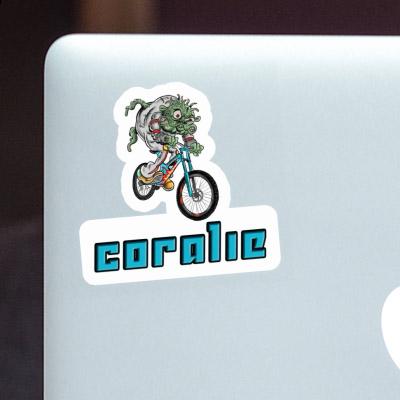 Downhill Biker Sticker Coralie Laptop Image