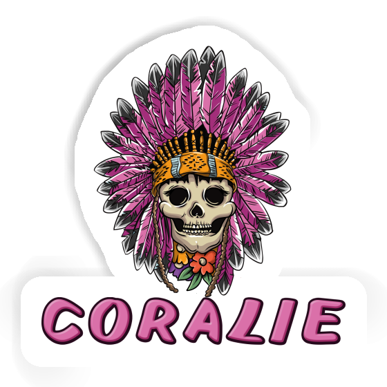 Ladys Skull Sticker Coralie Laptop Image