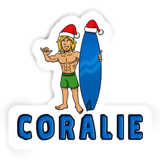 Christmas Surfer Sticker Coralie Laptop Image