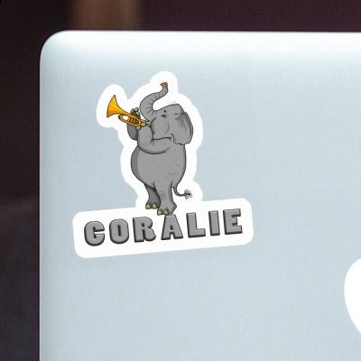 Sticker Trumpet Elephant Coralie Notebook Image