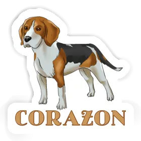 Sticker Beagle Dog Corazon Image