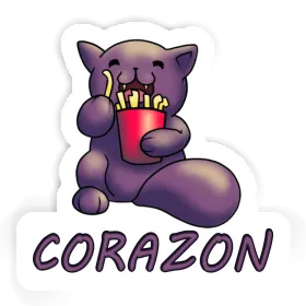 Autocollant Corazon Chat Image
