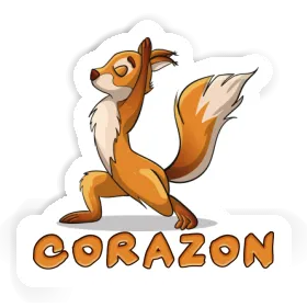 Écureuil yoga Autocollant Corazon Image