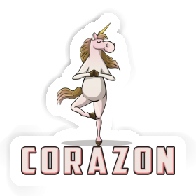 Corazon Autocollant Licorne de yoga Image