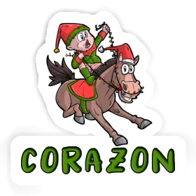 Sticker Corazon Christmas Horse Image