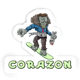 Snowboardeur Autocollant Corazon Image