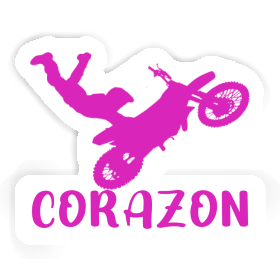 Motocrossiste Autocollant Corazon Image