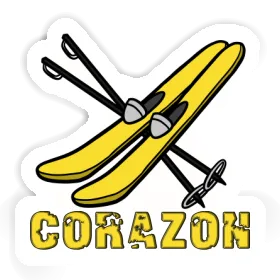 Autocollant Corazon Ski Image
