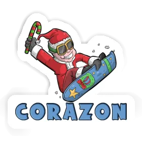 Snowboarder Sticker Corazon Image