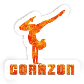Femme de yoga Autocollant Corazon Image