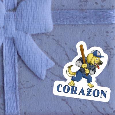 Sticker Corazon Baseball Dog Image
