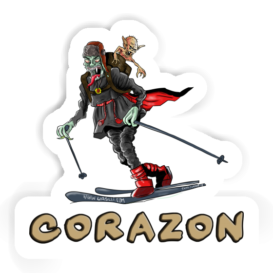 Corazon Sticker Telemarker Laptop Image