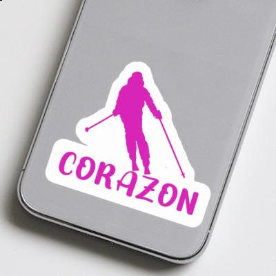 Skier Sticker Corazon Notebook Image