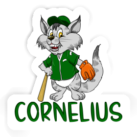 Aufkleber Baseball-Katze Cornelius Image