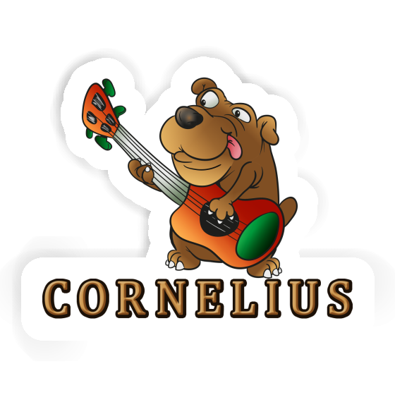 Guitar Dog Sticker Cornelius Laptop Guitar Dog Sticker Cornelius Laptop Image