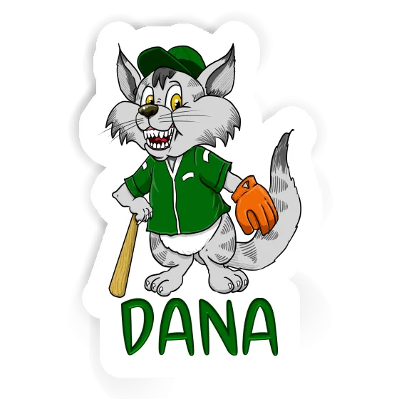 Sticker Dana Baseball Cat Image