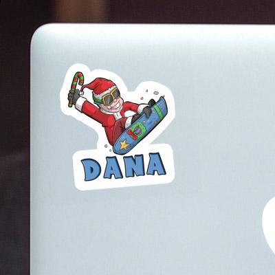Christmas Snowboarder Sticker Dana Notebook Image
