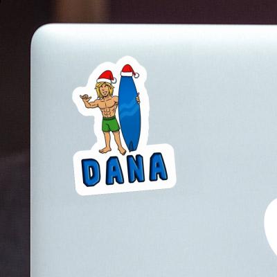Sticker Dana Christmas Surfer Notebook Image