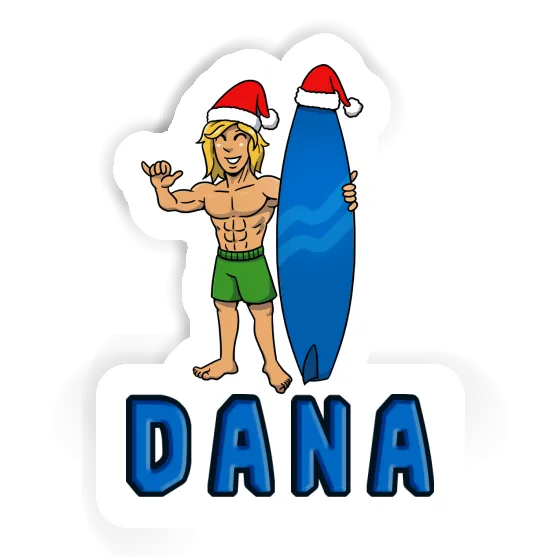 Sticker Dana Christmas Surfer Laptop Image