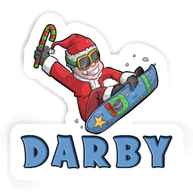 Darby Sticker Christmas Snowboarder Image