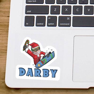 Snowboarder de Noël Autocollant Darby Image