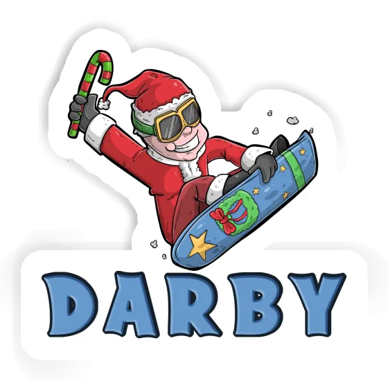 Snowboarder de Noël Autocollant Darby Laptop Snowboarder de Noël Autocollant Darby Laptop Image