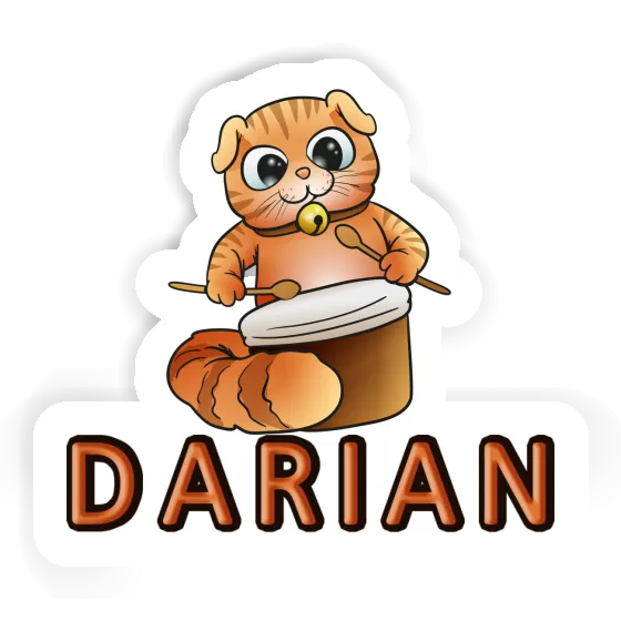 Darian Sticker Drummer Cat Laptop Image