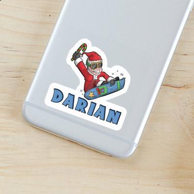 Christmas Snowboarder Sticker Darian Laptop Image