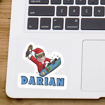 Christmas Snowboarder Sticker Darian Image