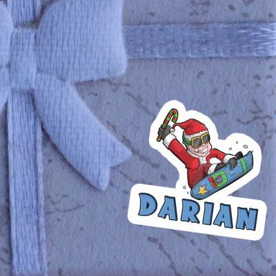 Christmas Snowboarder Sticker Darian Notebook Image