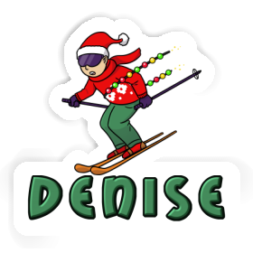 Denise Sticker Christmas Skier Image