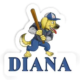 Autocollant Diana Baseball-Chien Image