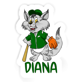 Autocollant Chat de baseball Diana Image