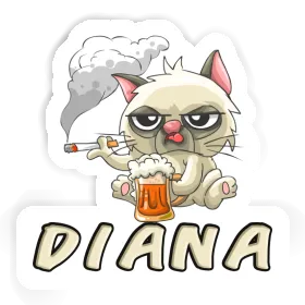 Autocollant Chat fumeur Diana Image