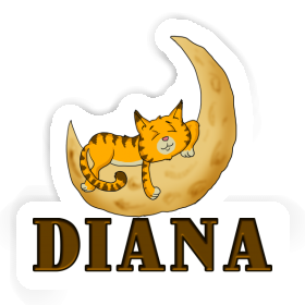 Sticker Sleeping Cat Diana Image