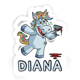 Diana Sticker Wine Unicorn Image