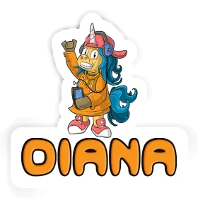 Diana Sticker Hip-Hop Unicorn Image