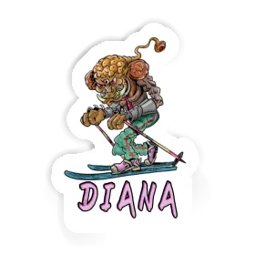 Sticker Diana Telemark Skier Image