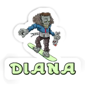 Snowboarder Sticker Diana Image