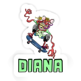 Sticker Diana Skateboarder Image