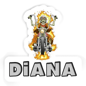 Motorcycle Rider Sticker Diana Image